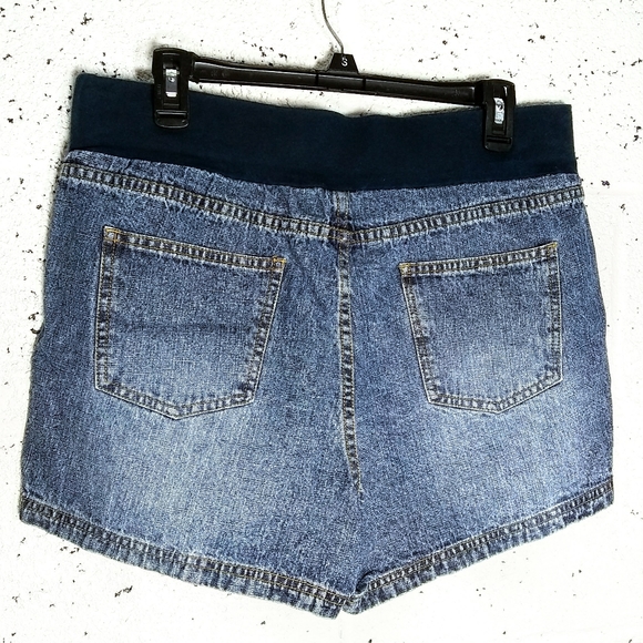 Motherhood Maternity Large Jean Stretchy Shorts - Picture 2 of 8